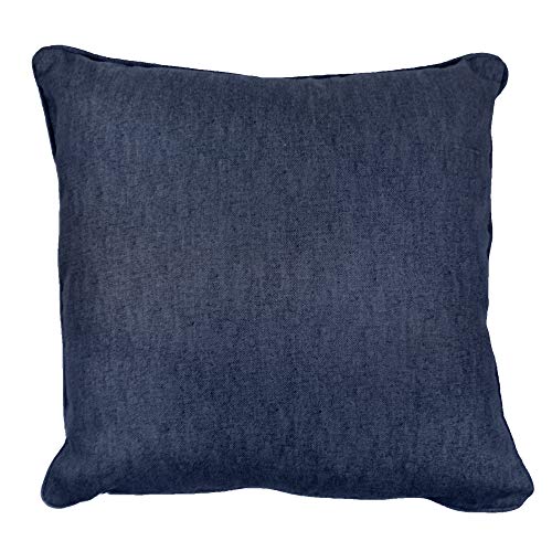 Fusion - Navy Blue Cushion (43 x 43cm) - 100% Cotton - Filling Included - Dark Blue Cushions with Covers Included/Cushion Inserts - Matching Curtains Available - Sorbonne Collection