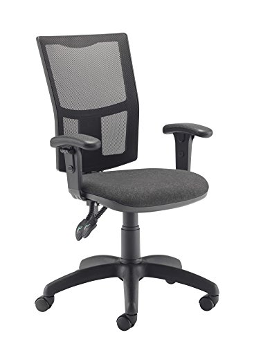 Office Hippo Mesh Back Desk Chair, Ergonomic Home & Office Chair With Height Adjustable Seat & Arms, Lumbar Support For Extra Comfort, Computer Chair For Daily Use - Charcoal
