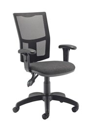 Office Hippo Mesh Back Desk Chair, Ergonomic Home & Office Chair With Height Adjustable Seat & Arms, Lumbar Support For Extra Comfort, Computer Chair For Daily Use - Charcoal