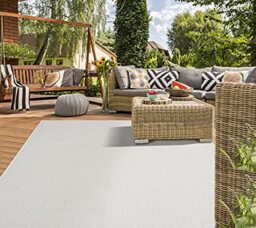 Mia's Teppiche Lara In- and Outdoor Rug, Flat Fabric, 60x110 cm, Creme