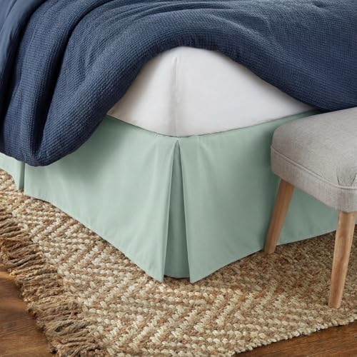 Linen Market Bed Skirt - Ultra Soft Microfiber - Easy Fit with 14 Inch Tailored Drop - Hotel Quality, Shrinkage & Fade Resistant - Bed Cover - Queen Bed Set - Bedroom D??cor - (Queen, Aqua)