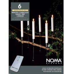 NOMA Remote Control Magic Candles with Black Metal Holders (Pack of 6)