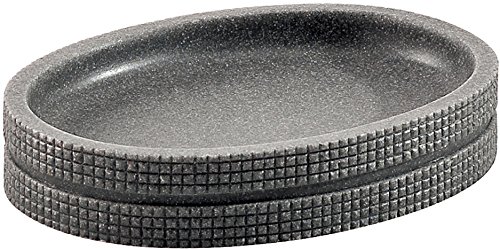 Gedy Petra Soap Dish, Resin, Grey, 10 x 13.7 x 2.4