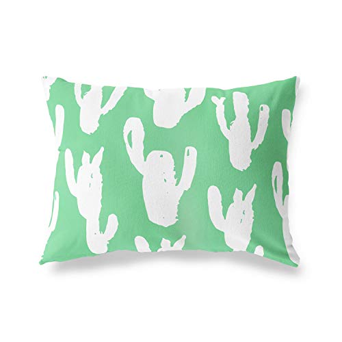 Bonamaison Decorative Cushion Cover Petrol Green & White, Throw Pillow Covers, Home Decorative Pillowcases for Livingroom, Sofa, Bedroom, Size: 35x50 Cm - Designed and Manufactured in Turkey