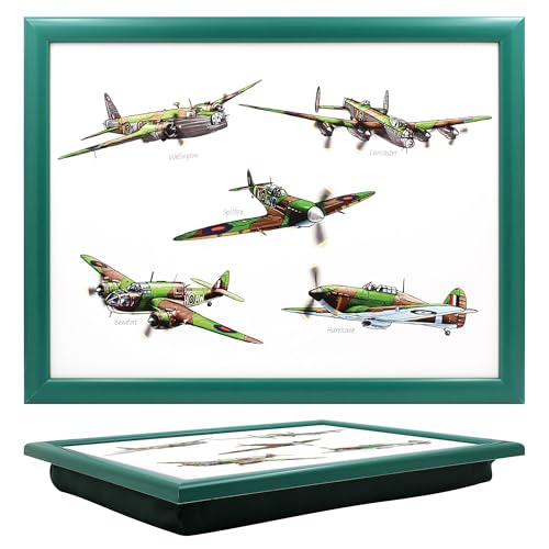 The Leonardo Collection Planes Food Serving Laptray with Bean Bag - Cushioned Lap Base, Durable Wooden Surface, Portable Serving Solution, Comfortable Meal Support