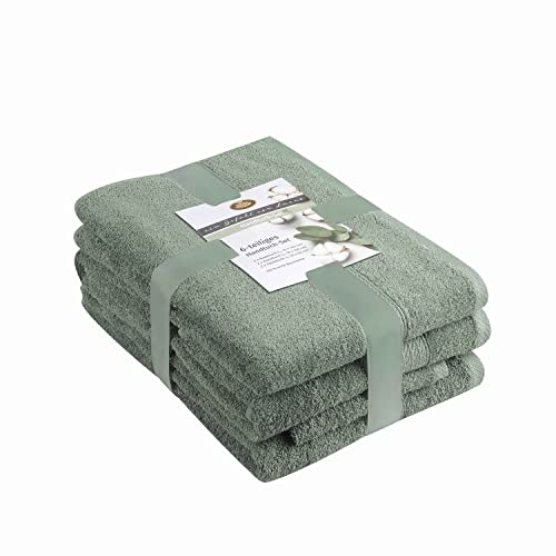 Gözze - Towel Set, 2 Hand Towels (50 x 100 cm), 2 Bath Towels (70 x 140 cm) and 2 Guest Towels (30 x 50 cm), 100% Cotton, 480 g/m² - Jade