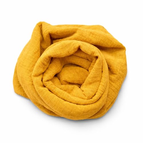 Saffron 100% Cotton Gauze Fitted Sheet 180 x 200 x 30 cm