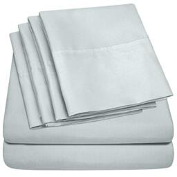 Sweet Home Collection 6 Piece Bed Sheets 1500 Thread Count Fine Microfiber Deep Pocket Set-Extra Pillow Cases, Value, King, Porcelain