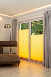 K-home Klemmfix Pleated Blind, Yellow, 40 x 130 cm
