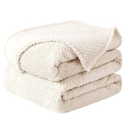 David's Kids 50x60 Inch Minky Baby Blanket - Double Layer Fleece, Dotted Backing, Super Soft (Pink)