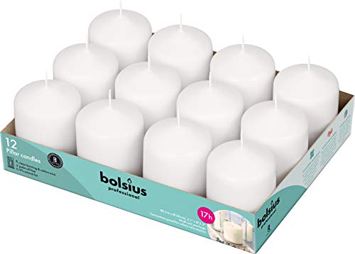 Bolsius Basic Candles for Decoration dimensione cero singolo: h 7.8 cm Ø5.8cm Bianco