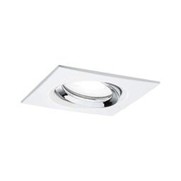 Paulmann LED Downlight Nova Plus Single Light Swivelling IP65 Angular 93x93mm 30° GU10 6W 470lm 230V dimmable 4000K Matt White, Chrome 93674