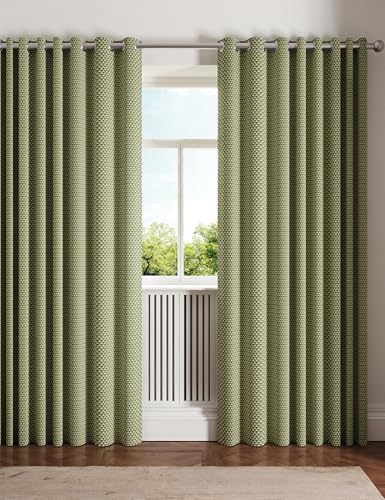 Ted Baker Palm Geo Blackout Lined Curtains Green