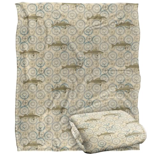 Jq Licensing - Jl-Jp-Jq Walleye Compass Fishing Pattern Silky Touch Super Soft Throw Blanket 152 X 127 Cm