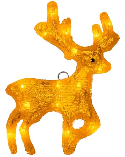 Hanging Reindeer Christmas Decoration, 16 LED Lights