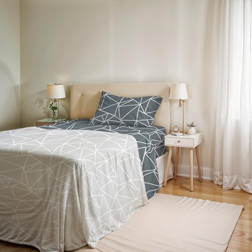 Ida Cotton Single Bed Sheet Set, Made in Italy – Complete Bed Set, Fitted Sheet, Top Sheet 90 x 200 cm and Pillowcase with Inner Flap (Single, Mars)