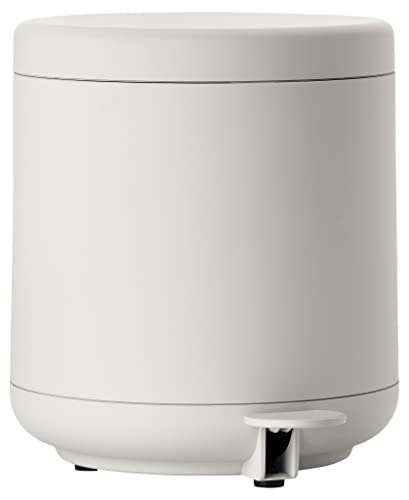 Zone Denmark Ume Bathroom Waste Bin, Cosmetic Bin, Pedal Bin with Lid for Bathroom, with Removable Inner Bucket and Soft-Close, Diameter 19.5 cm, Height 22 cm, 4 Litres, Soft Grey (Grey)