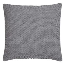 Drift Home - Grey Cushion (43 x 43cm) - Sustainable Recycled Cotton - Filling/Padding Included - Grey Weaved Cushion with Insert - Grey Textured Cushion - Grey Woven Cushion - Matching Throw Available