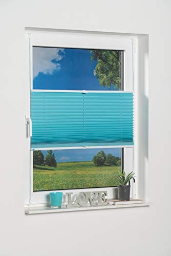 K-home Pleated Blackout Blind, Polyester, Ice Blue, W30 x H130 cm