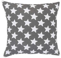 Elbersdrucke Stars Allover 17 Cushion Cotton White Charcoal 45 x 45 cm