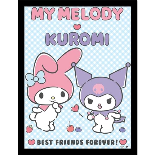 Pyramid International Sanrio (My Melody & Kuromi Bff) 30cm x 40cm Framed Collector Print One Size, Pastel