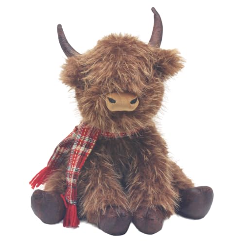 Lesser & Pavey Hamish Highland Cow Medium Plush Doorstop - Charming animal design, soft plush finish, sturdy filling, decorative accessory, practical household use
