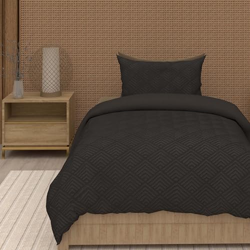 Intemporel Soleil d'Ocre Gaia 3D Microfibre Duvet Cover 140 x 200 cm Black