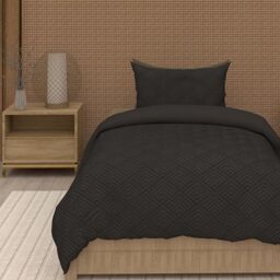 Intemporel Soleil d'Ocre Gaia 3D Microfibre Duvet Cover 140 x 200 cm Black