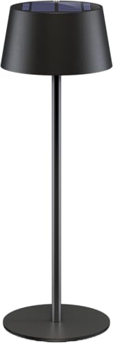 Goobay 72026 LED Solar Table Lamp, Infinitely Dimmable with Touch Control, Wireless LED Battery Table Lamp for Indoor and Outdoor Use, IP44, 150 lm and 3000 K, Warm White, USB-C, Black