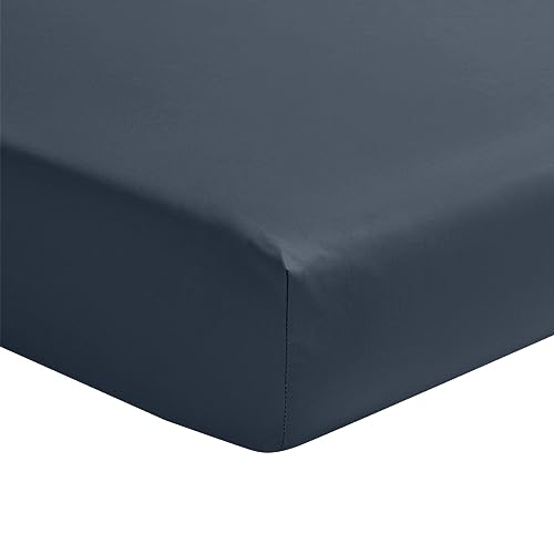 ITC Fitted Sheet Cotton Sateen Midnight Blue 200 x 200 cm