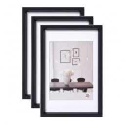 walther design - Steel Style ES015B3 Picture Frames, Black, 10 x 15 cm, Pack of 3 Plastic Frames