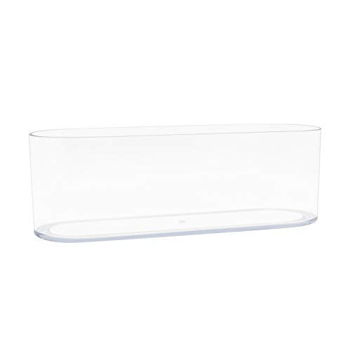 "Royal Imports Flower Vase Acrylic Oval - Decorative Centerpiece for Home or Wedding - Non Breakable Plastic, 4"" X12 Short Rounded - Clear"