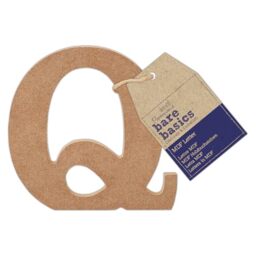 Papermania Bare Basics MDF Letter 1 Piece Q, Art, Craft, Alphabet Sign, Name Plaque, Make Them Personalised, Decorate With Paint, Glitter, Stencil, Vinyl, Small Plaque for Home Decor