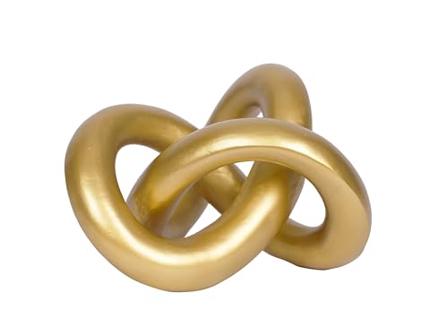 PUHOZN Geometric Round Sculpture Gold Knot Statue Decor Modern Tabletop Sculpture and Figurines Round Decorative Ornaments Knick Knacks Home Decor for Shelves Coffee Table Bookshelf Decoration Gifts