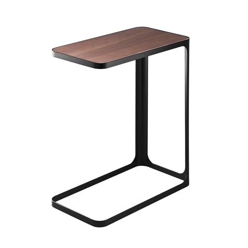 YAMAZAKI 7203 FRAME Side Table, black, Steel/Wood, Minimalist, 24 x 45 x 52 cm