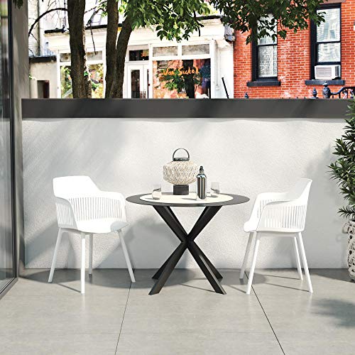 DHP Furniture Camelo Resin Dining Chairs White, Pack of 2