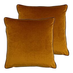 furn. Gemini Feather Filled Cushions (Twin Pack), Polyester, Pumpkin / Bamboo / Burgundy