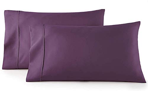 TBM Oversize Pillow Case Extra Large Fits Even The Fluffiest Pillows Including The Pancake Pillow Extra Tall Pillowcase 100% Egyptian Cotton 600 Thread Count (Plum, Queen 23W X 34L)