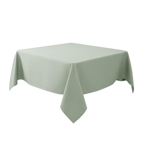 Biscaynebay Square Tablecloth 60x60 Inch-Sage Card Fabric Table Cover-Small Folding Tablecloths Linen Water Resistant Washable for Kitchen Dining Picnic Patio Outdoor Party Restaurant Tables