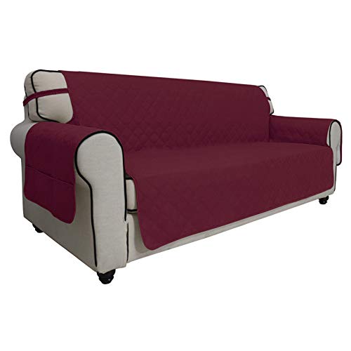 Easy-Going Sofa Slipcover Oversized Sofa Cover Waterproof Couch Cover Furniture Protector Cover Pets Covers Washable Non-Slip Fabric Pets Kids Children Dog Cat (Oversized Sofa, Wine)
