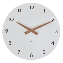 ALBA Wall Clock – Wood – Quartz – Silent – Precious – Modern Look and Purity – White