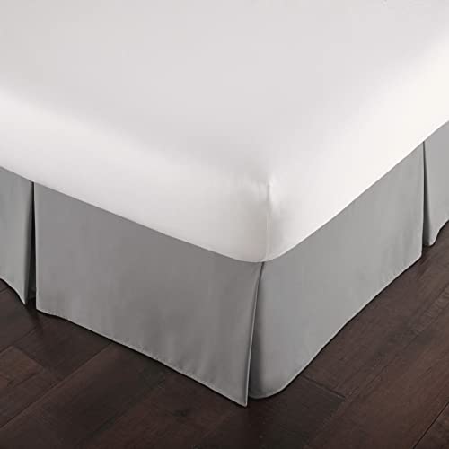 Southshore Fine Living, Inc. Full Bed Skirt - 14 Inch Drop, Luxury Pleated Bedskirts, Full Size Bedding Dust Ruffle, Bed Skirting, Steel Grey