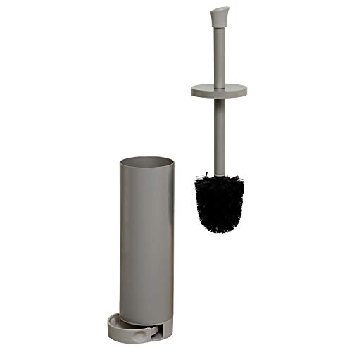 Zenna Home Smart Accessories NeverRust Rustproof Easy Clean Toilet Bowl Brush Holder, Nickel