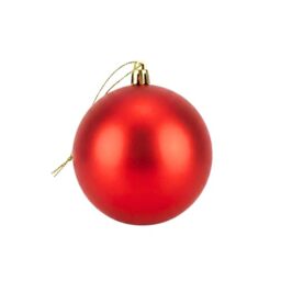 20cm Large Red Bauble PVC Shatterproof Matt Finish Christmas Balls Ornament - Festive Xmas Tree Hanging Decorations, Round Ornament for Holiday Home Decor