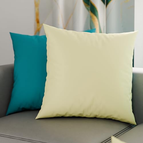 PETTI Artigiani Italiani - Pair of Pillow Cases 30 x 30 cm in Microfibre, Cushions Bedroom Furniture, Sofa, Set of 2 Cushion Covers, Double Sided Pillowcase Tiffany Cream