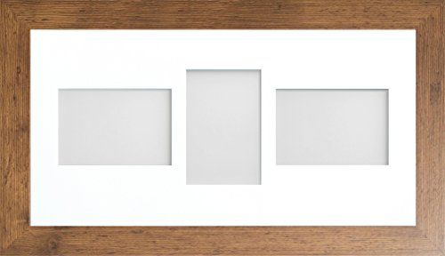 Frame Company Watson Rustic Multi-Aperture Photo Frame with Mount, 20x10 for 6x4 (x3 LPL) * Choice of Frame Colour and Mount Design* NEW