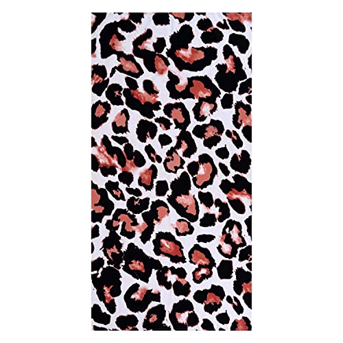LIVILAN 24???x48??? Small Leopard Cheetah Print Beach Towel, Microfiber, Lightweight, Thin, Quick Dry, Sand Proof, Ideal for Swim, Bath, Pool, Unique Black and White Leopard Print Gifts for Women, Kids
