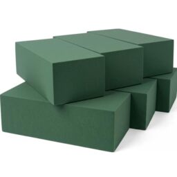 FLOFARE Pack of 6 Floral Foam Blocks for Fresh and Artificial Flowers, Each (9” L x 4” W x 3” H), Dry and Wet Floral Foam Blocks for Wedding, Birthdays, Home, Office, and Garden Decorations