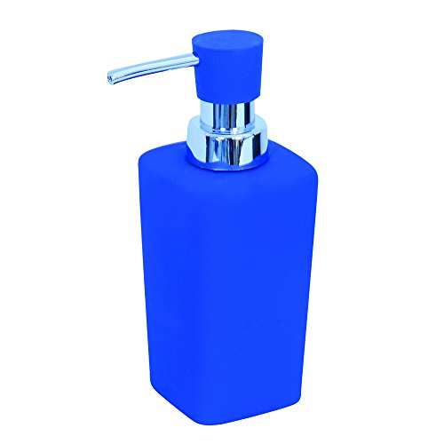 MSV Ceramic Hit Recovery with Soft Silica Gel in Plastic Chrome Haiti Soap Dispenser, Dark Blue