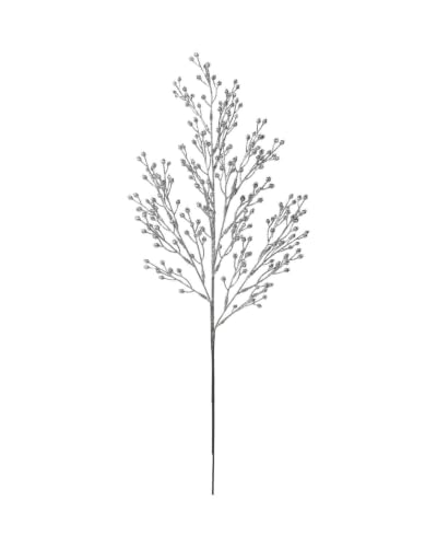 Silver Glitter Berry Tip Christmas Tree Spray, 63cm Decorative Pick